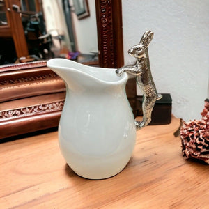 Ceramic and Metal Hare Jug