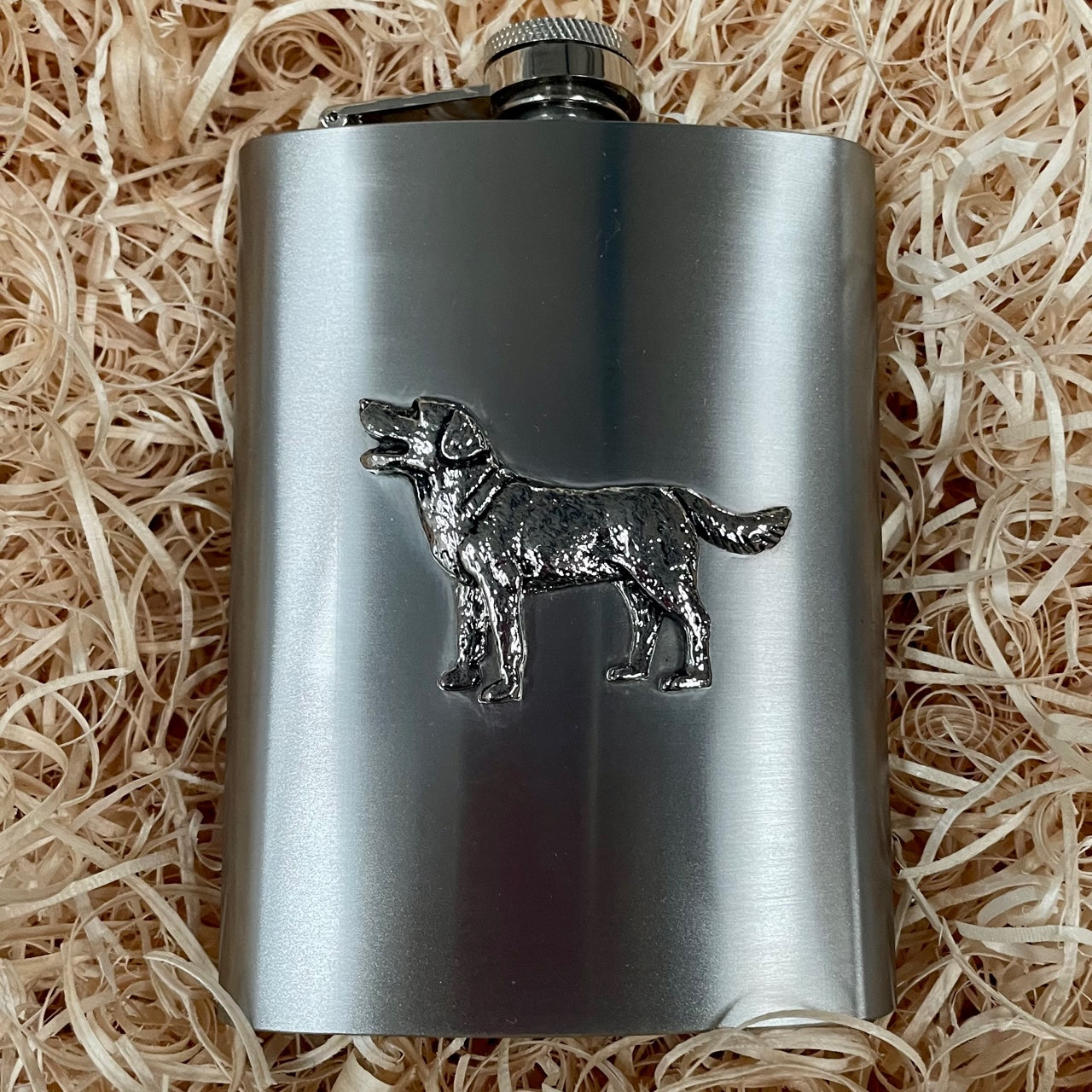 Labrador Stainless Steel Hip Flask