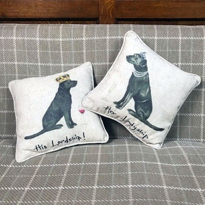 A Pair of Lord and Lady Cushions