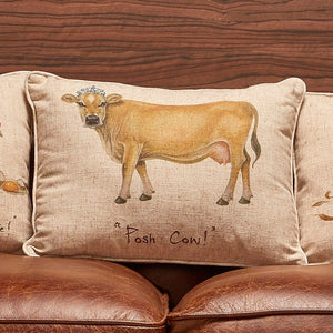 "Posh Cow!" Linen Mix Cushion