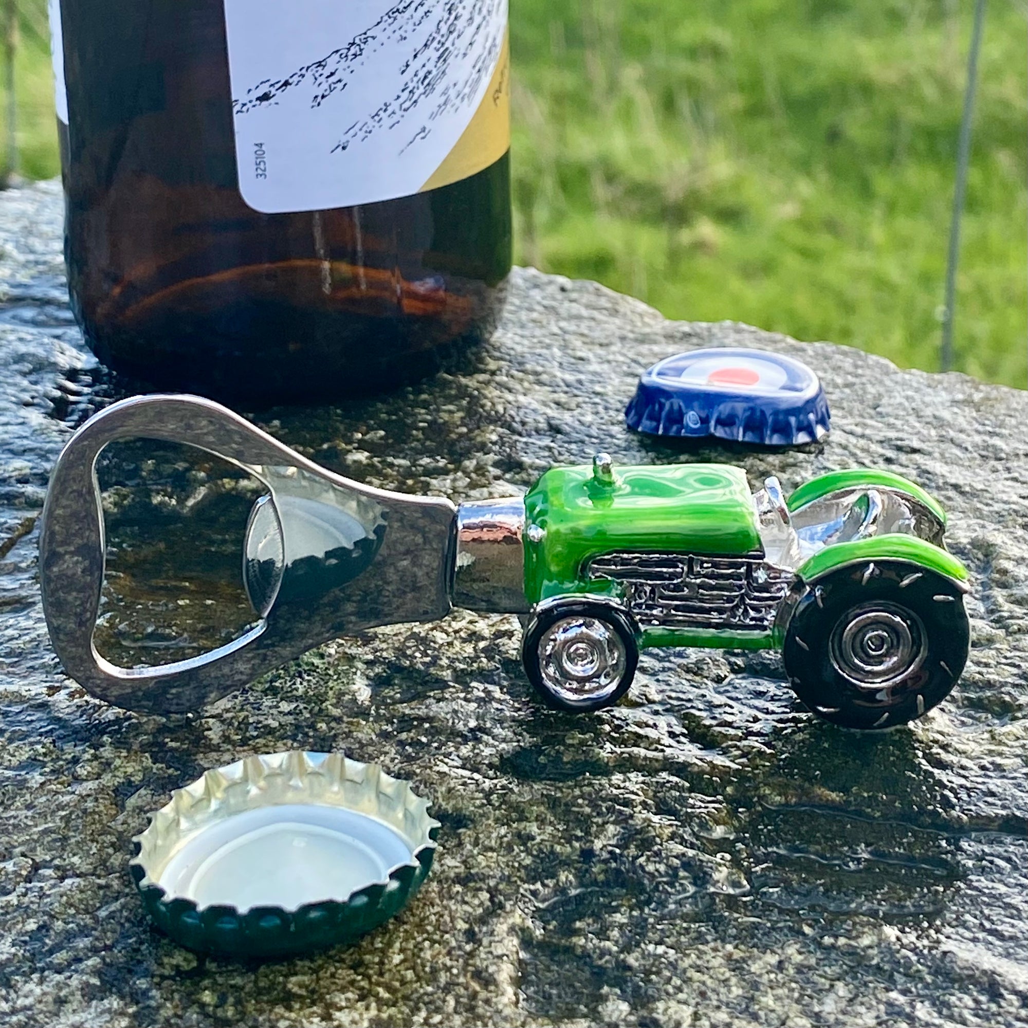 Green Tractor Bottle Opener
