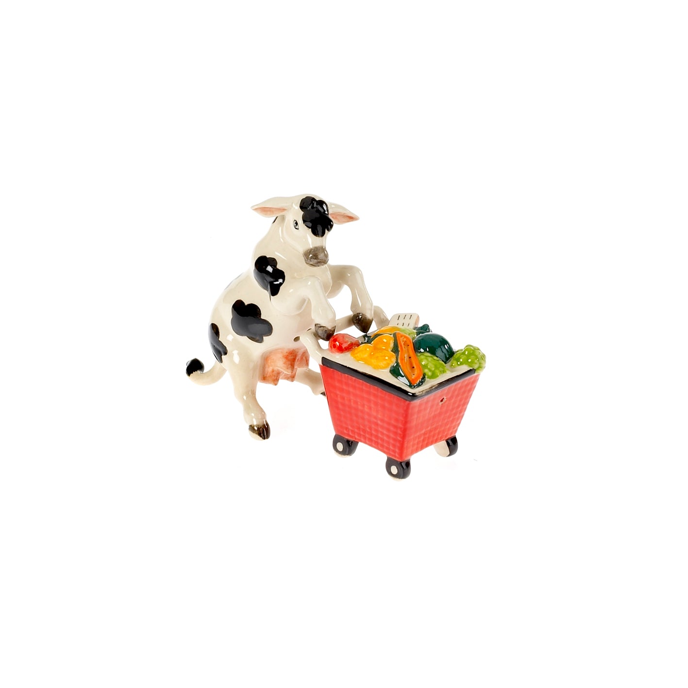 Cow and Shopping Trolley Salt and Pepper