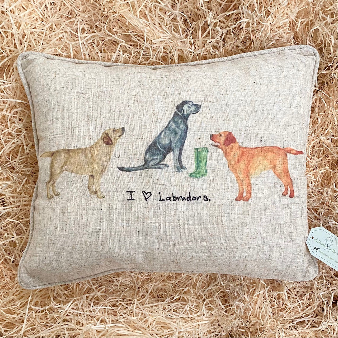 I love Labradors Linen Mix Cushion