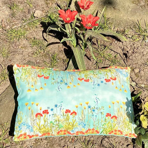 A Pair of Meadow Flowers 100% Cotton Cushions