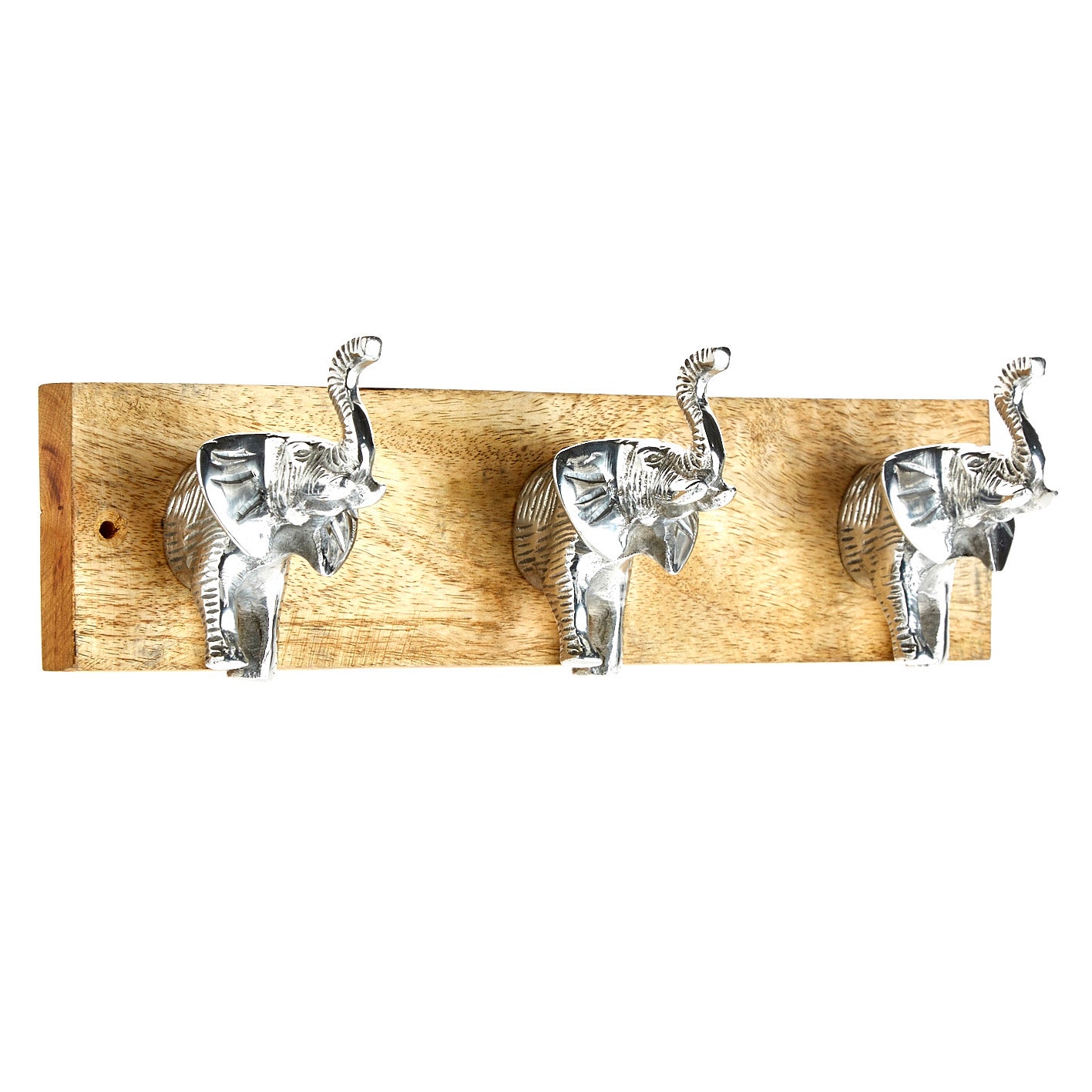 Elephant Wall Hooks on Wood
