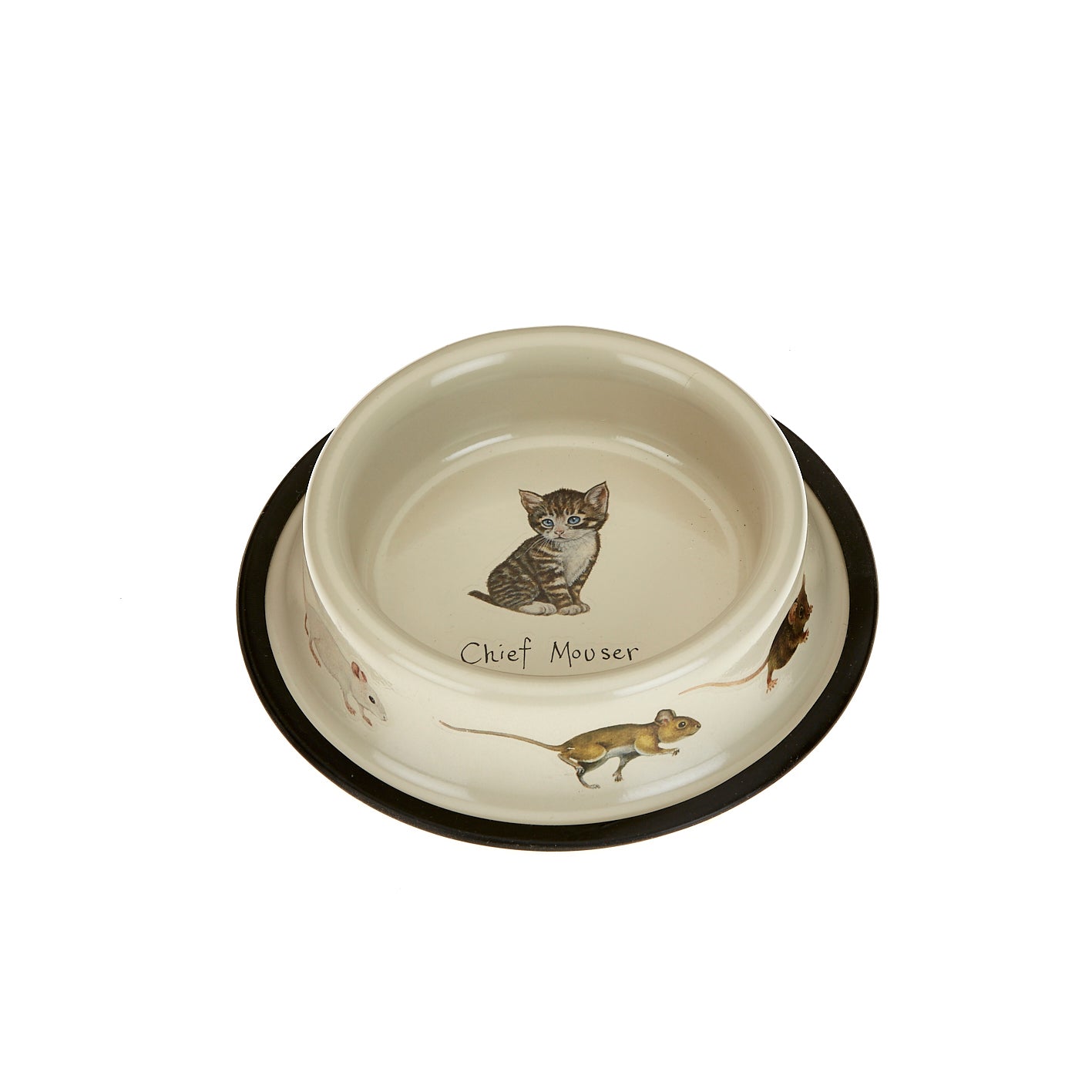 "Chief Mouser" Tin Cat Bowl