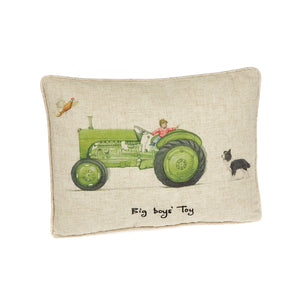 Big Boys' Toy Tractor Linen Mix Cushion