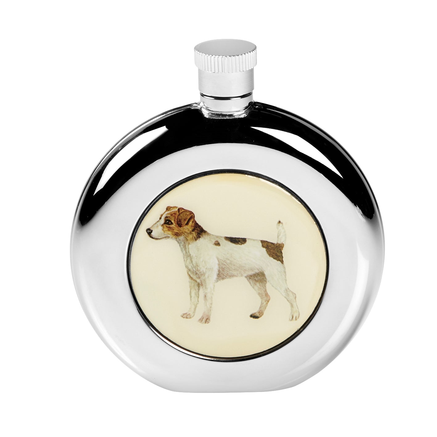 Round Jack Russell Hip Flask