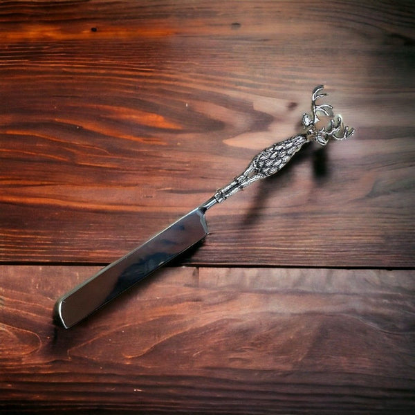 Long Metal Stag Cake Knife At home in the country