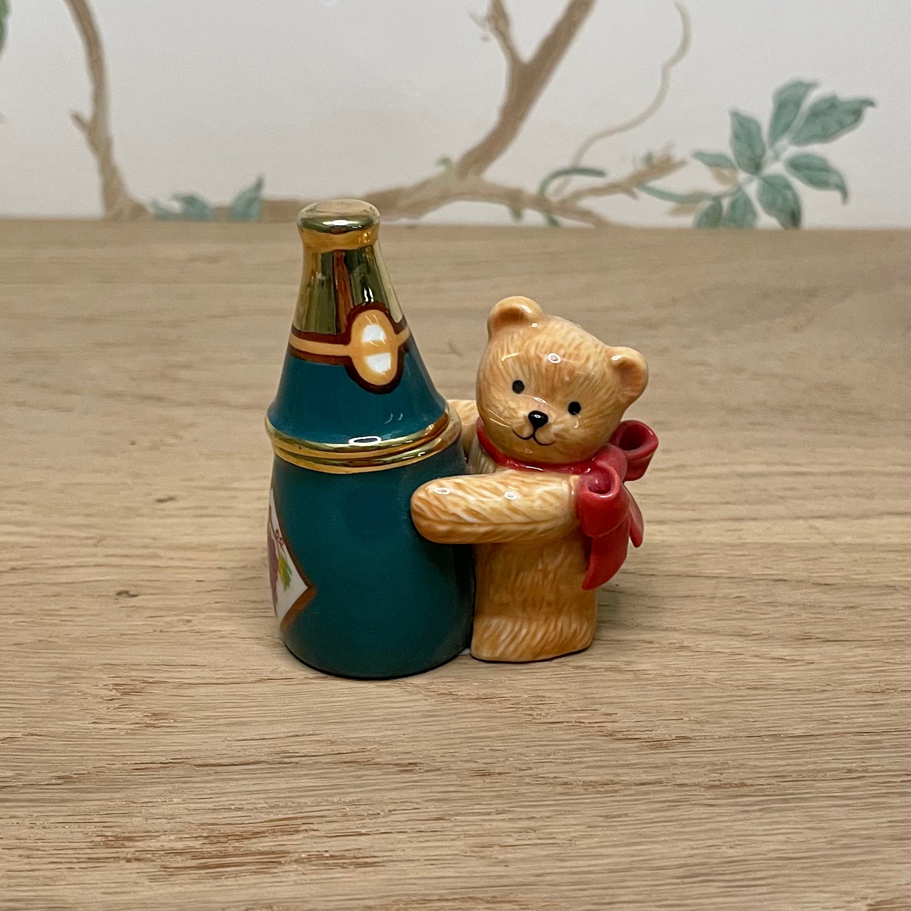 Teddy Bear Champagne Porcelain Box