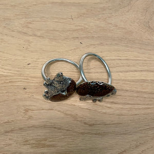 A Pair of Hedgehog Enamel Napkin Rings
