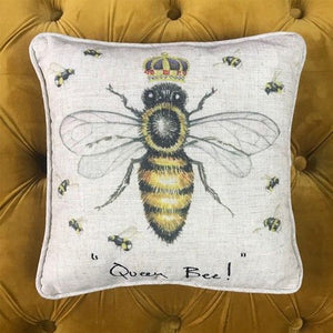 "Bienenkönigin!" mit Crown-Kissen aus Leinenmischung