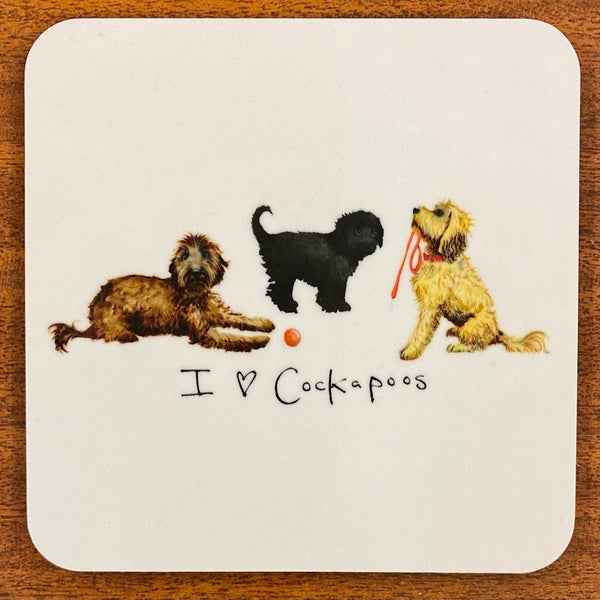 I Love Cockapoos Coaster - At home in the country