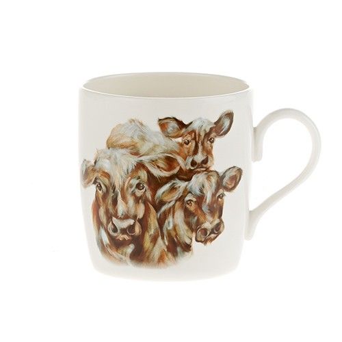 Milchmädchen-Tasse „Drei Kühe“ aus feinem Knochenporzellan