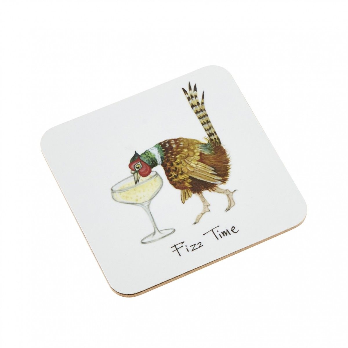 Fizz Time Pheasant Coaster