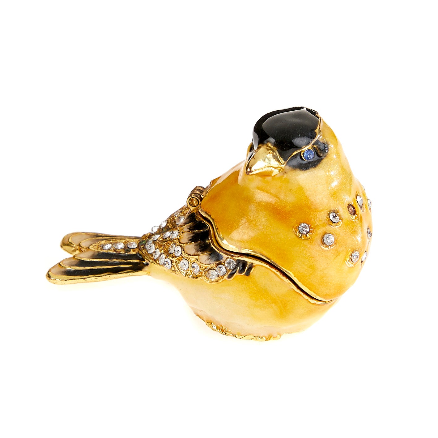 Jewelled Enamel Goldfinch Box