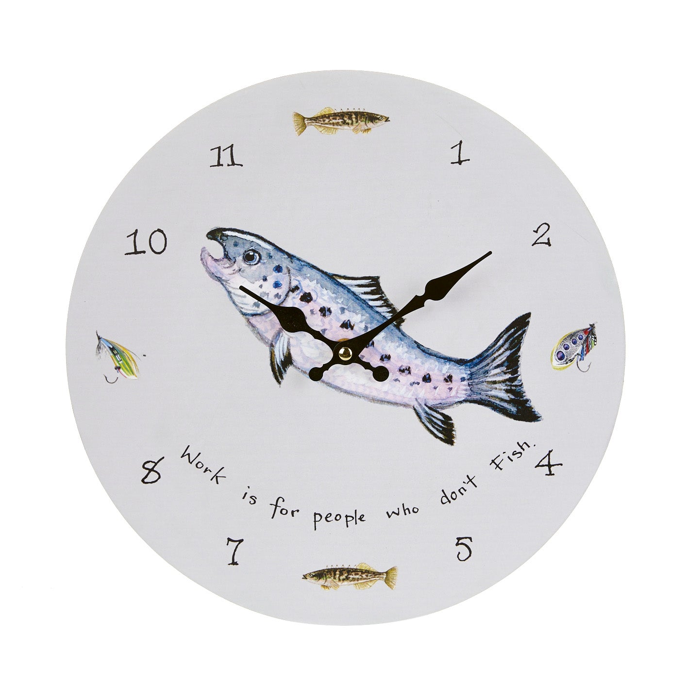 Work is for People who Don't Fish Wall Clock