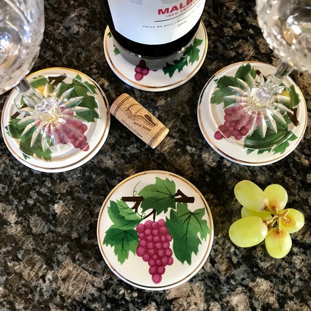 Set of 4 Grapes Drinks Coasters