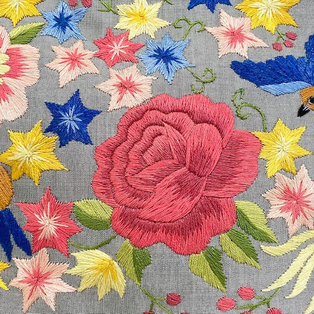 Flower Design Silk Bag