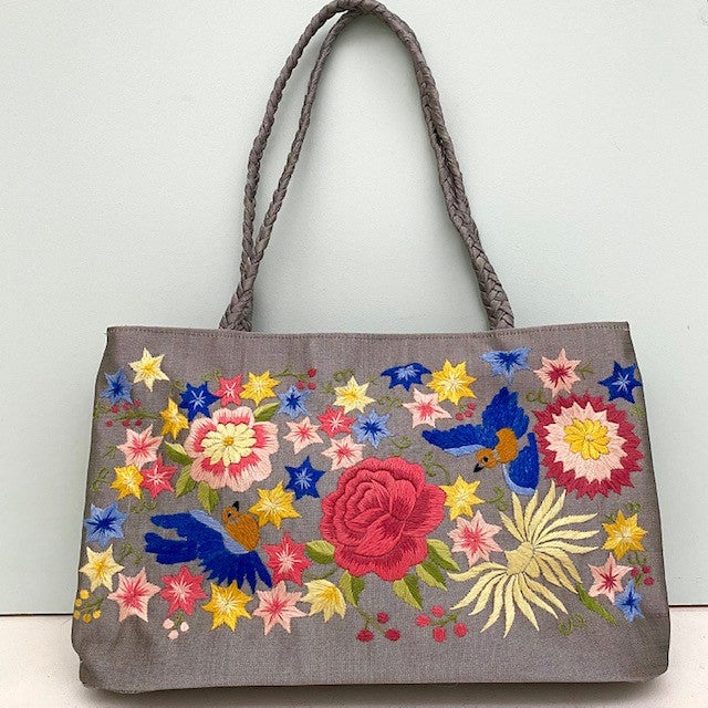 Flower Design Silk Bag