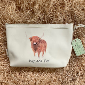 Highland Cow Make Up Bag