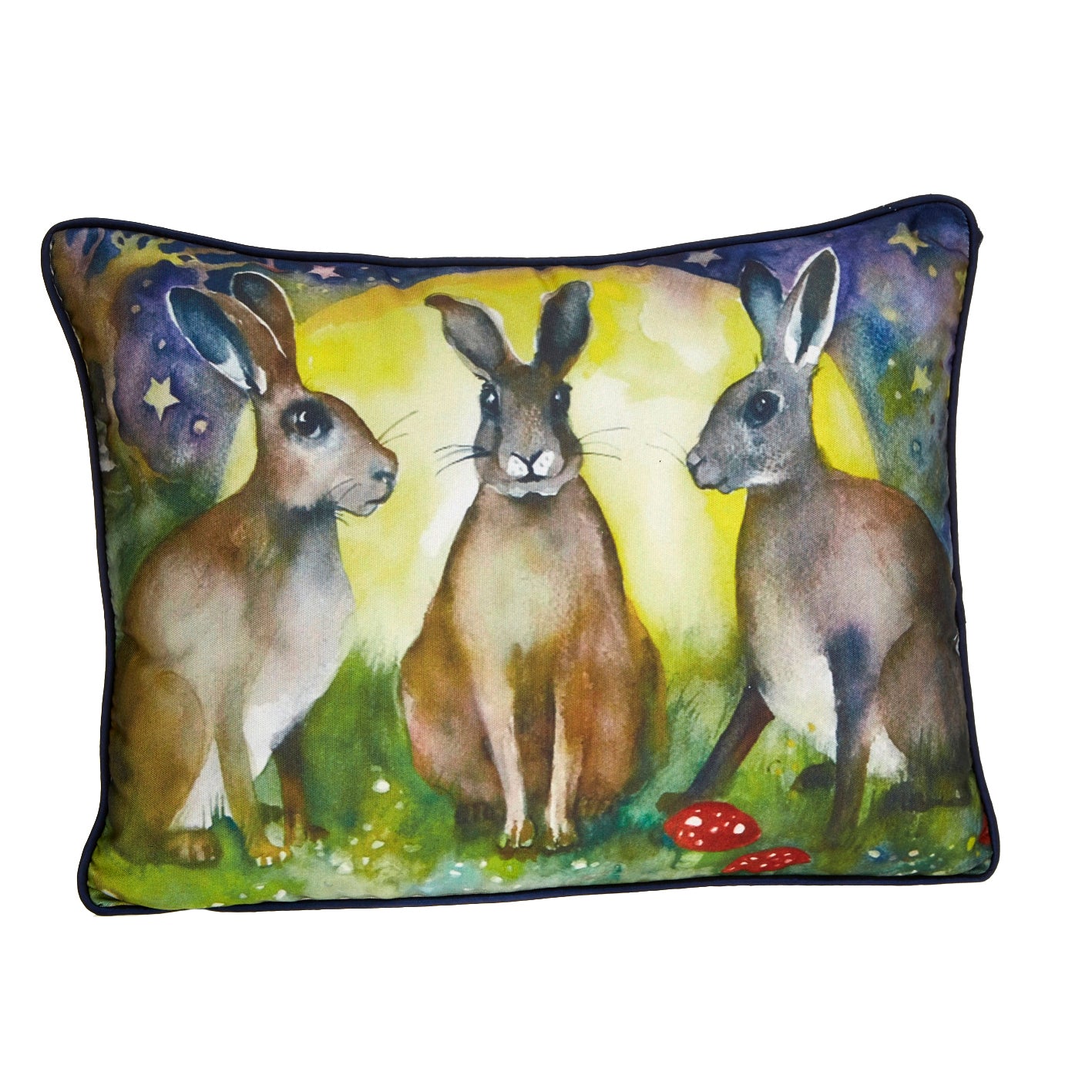 Three Hares & Moon Cushion