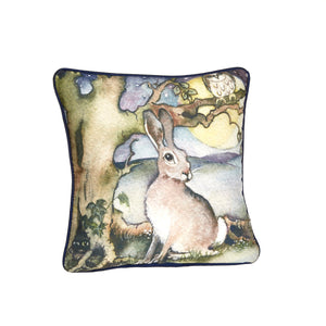Hare Owl & Moon Cushion