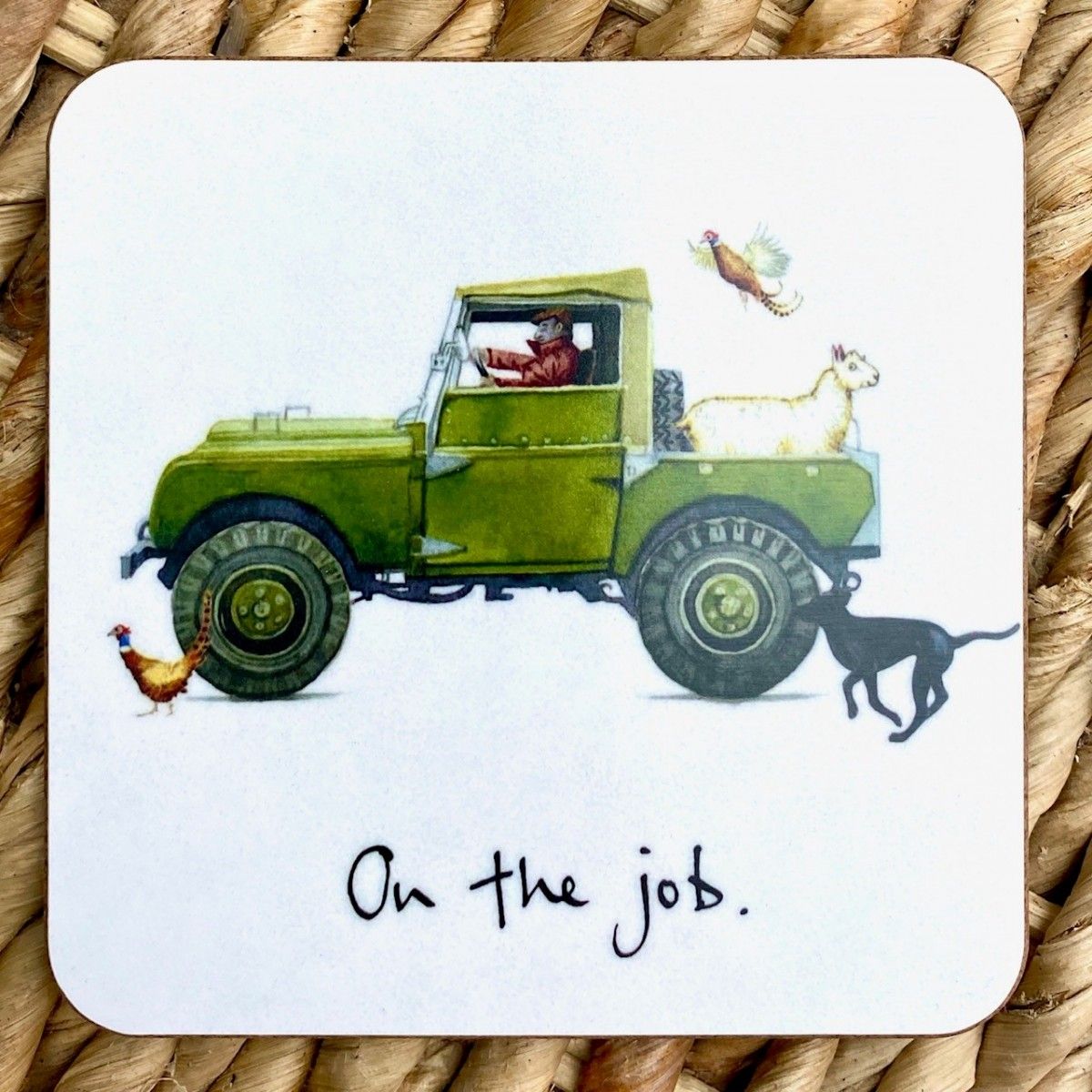 A Pack of 8 On the Job Coasters - At home in the country