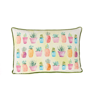 Cacti in Pots 100% Cotton Cushion