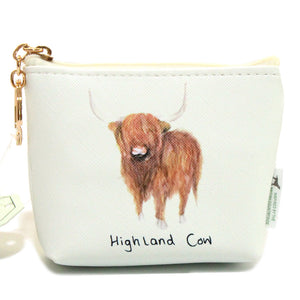 The Highland Cow Scarf, Coin Purse & Compact Mirror Gift Box