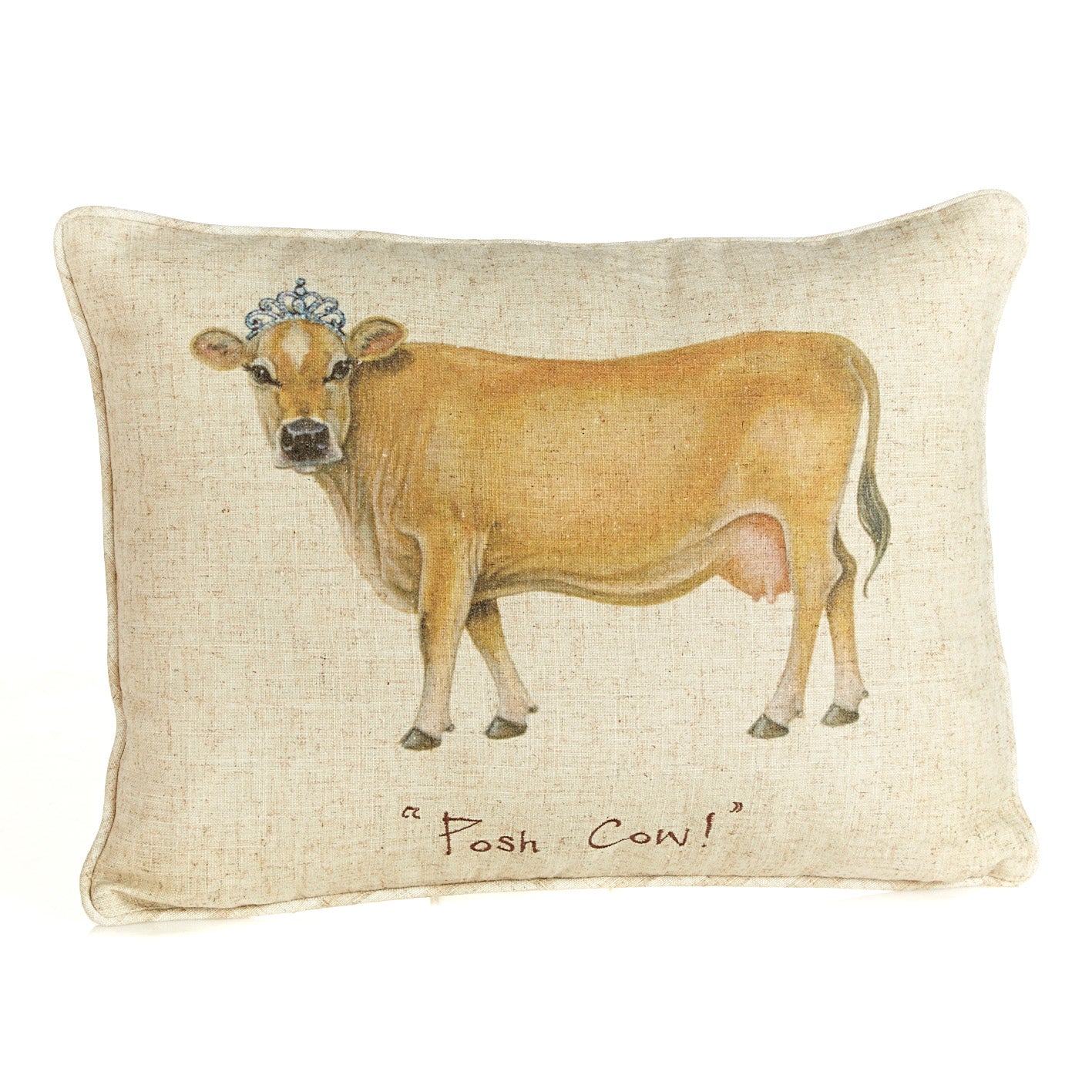"Posh Cow!" Linen Mix Cushion