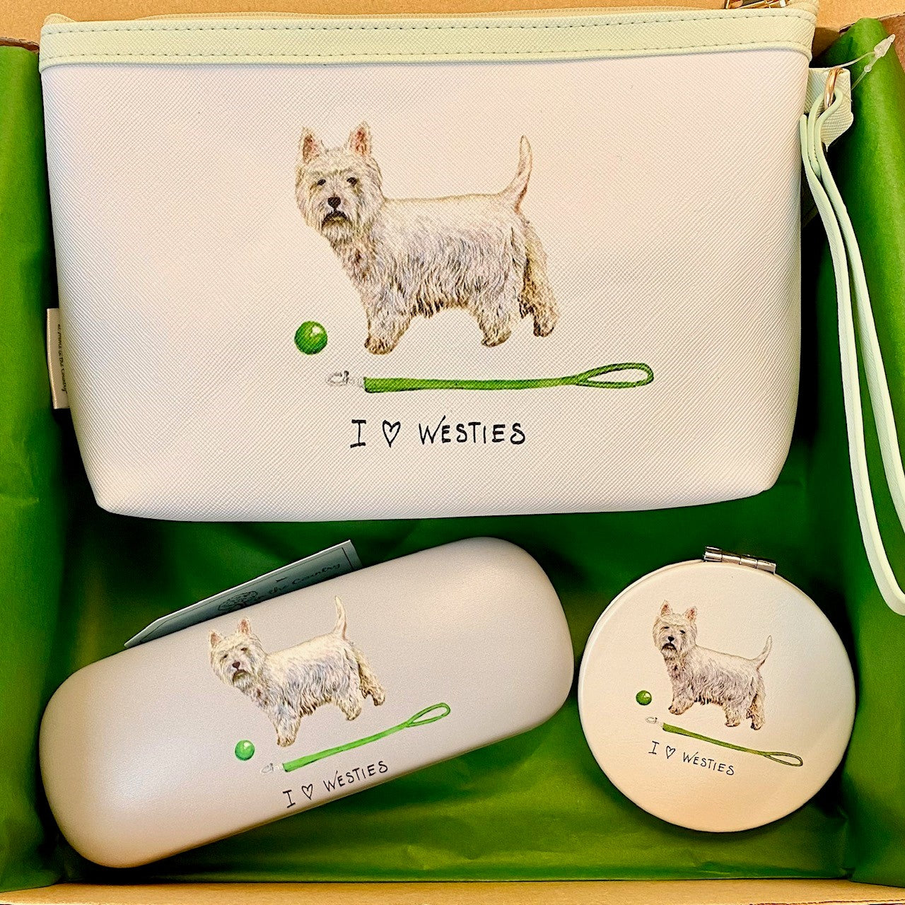 The Westies Make Up Bag, Glasses Case & Compact Set