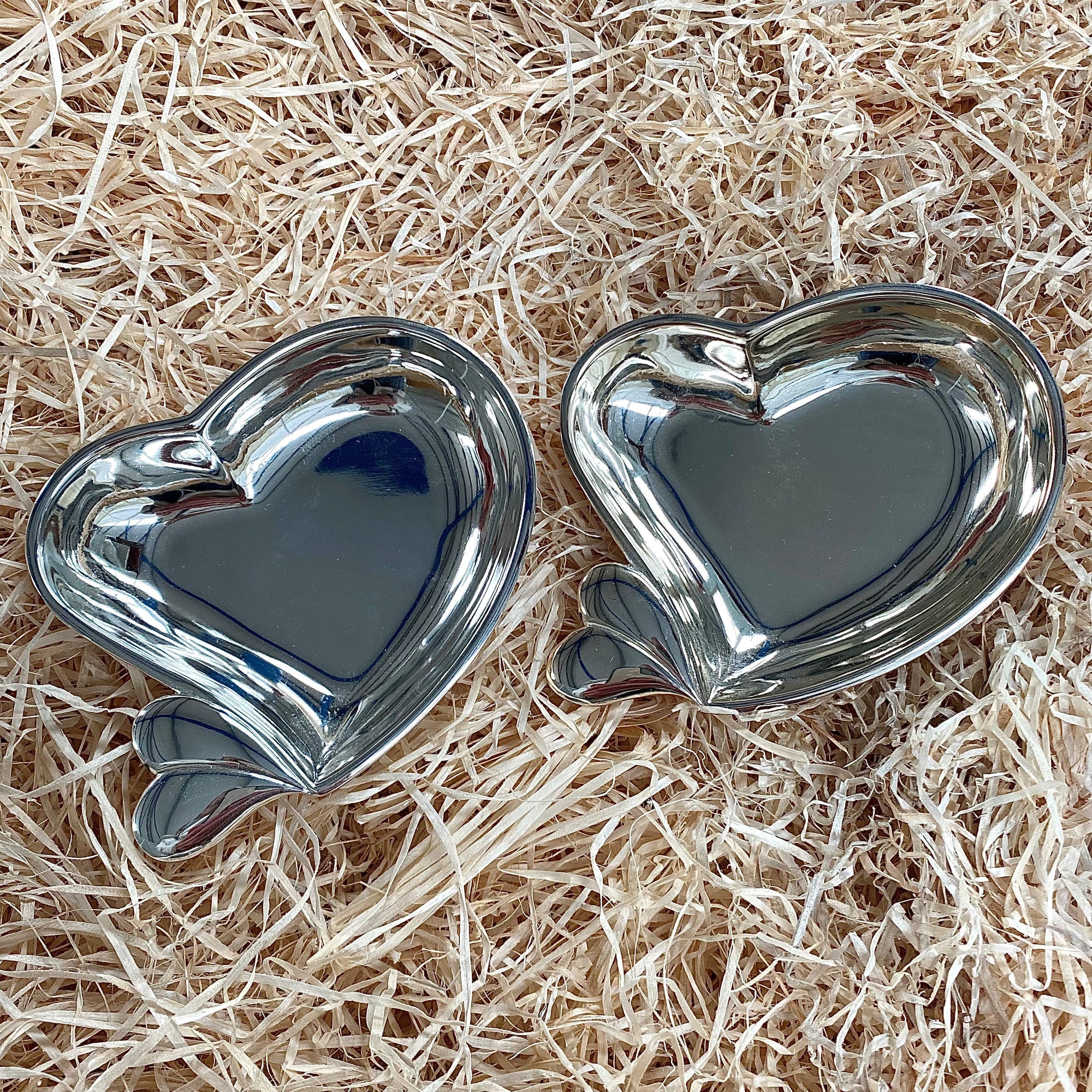 A pair of heart dishes